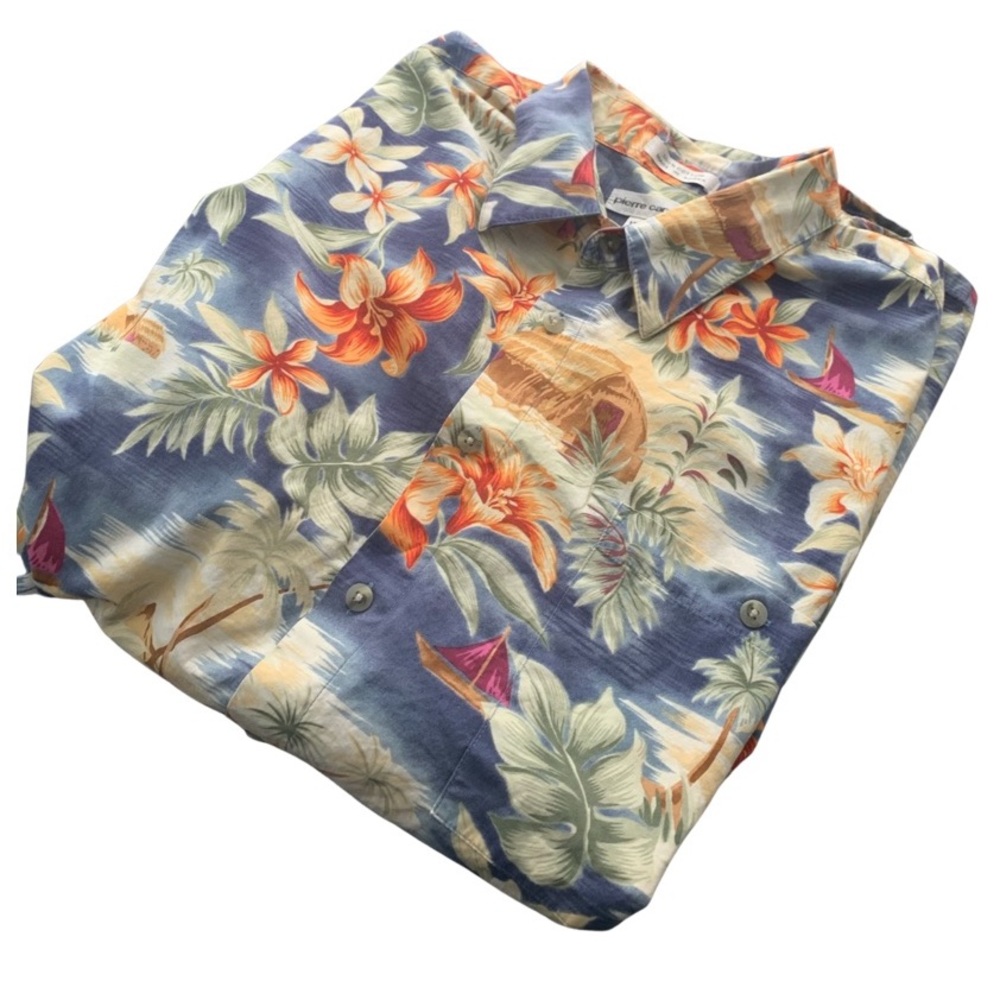 pierre cardin hawaiian shirt with a tropical print